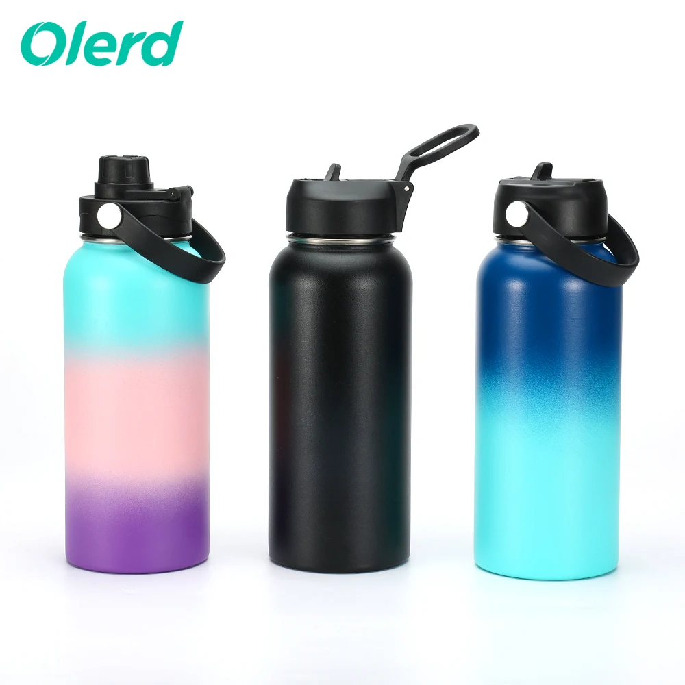 

OLERD Customized Logo 18oz 24oz 32oz 40oz 64oz Double Wall Insulated Water Bottle Stainless Steel Vacuum Flask Thermos