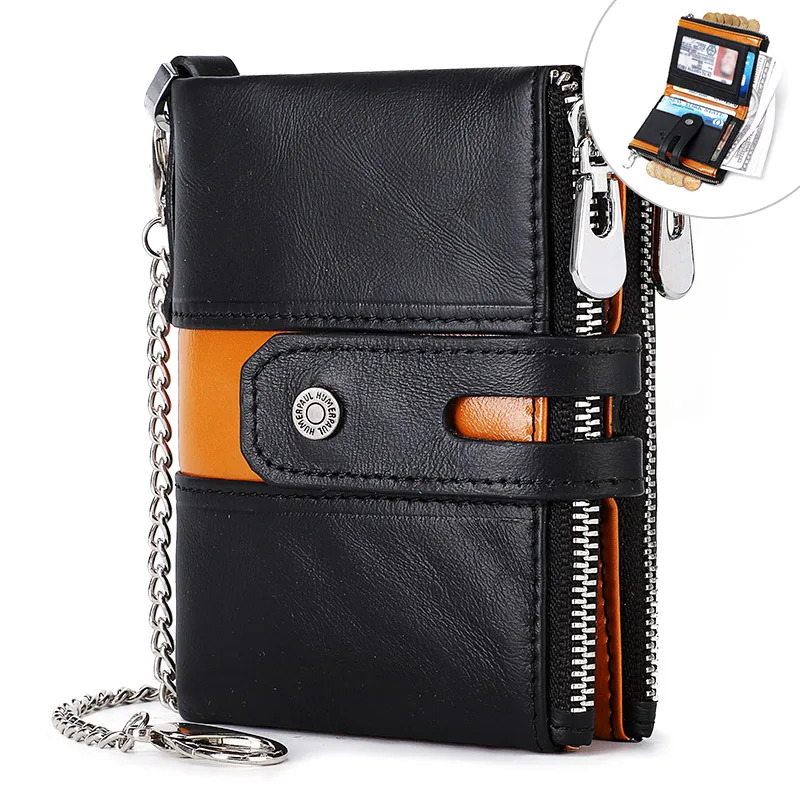 HUMERPAUL New Contrast-Color Card Wallet Purse With Zip Key Chain Leather Vintage Male Bag Clutch Short Leather Wallet Man, Black
HUMERPAUL New Contrast-Color Card Wallet Purse With Zip Key Chain Leather Vintage Male Bag Clutch Short Leather Wallet Man, Black