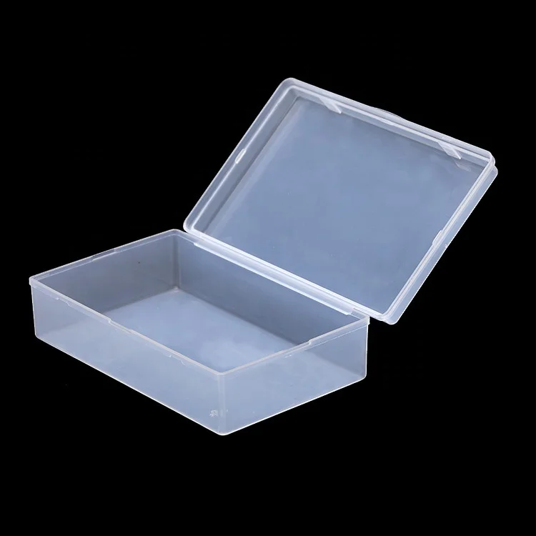 

Injection Moulded Simple Clear Hinged Hard Plastic Container with Cover, Customized