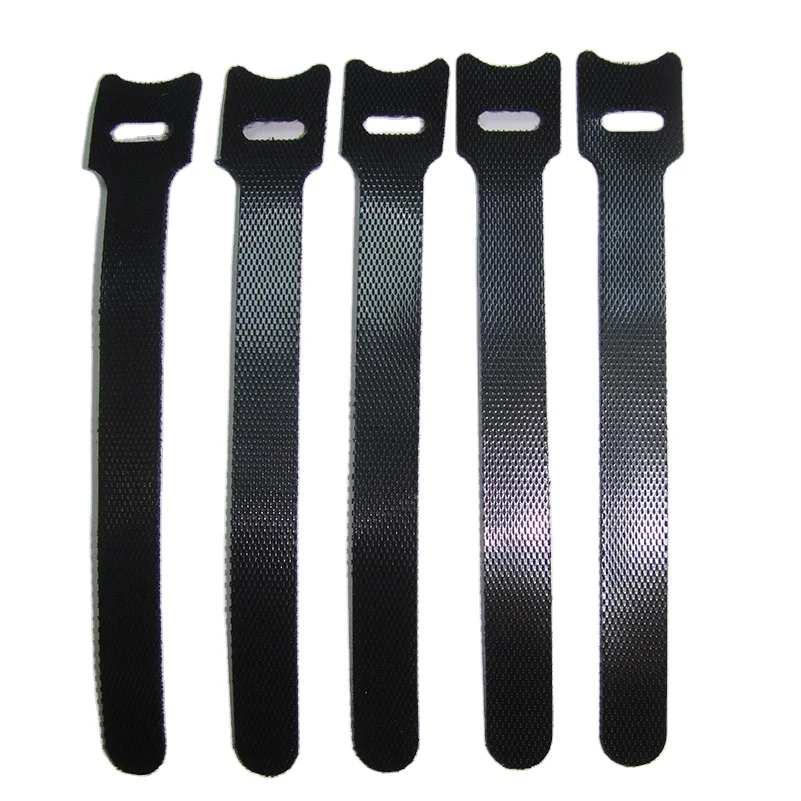 

Adjustable Double Side Strap Reusable Hook and Loop Cable Ties, Black