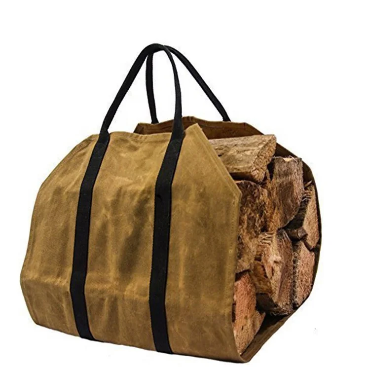 

Heavy log carrier bag canvas Firewood Log Carrier Holder