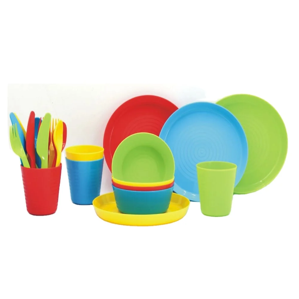 

24pcs kids cutlery dinnerware set with plate bowl cup fork spoonand knife dinner set