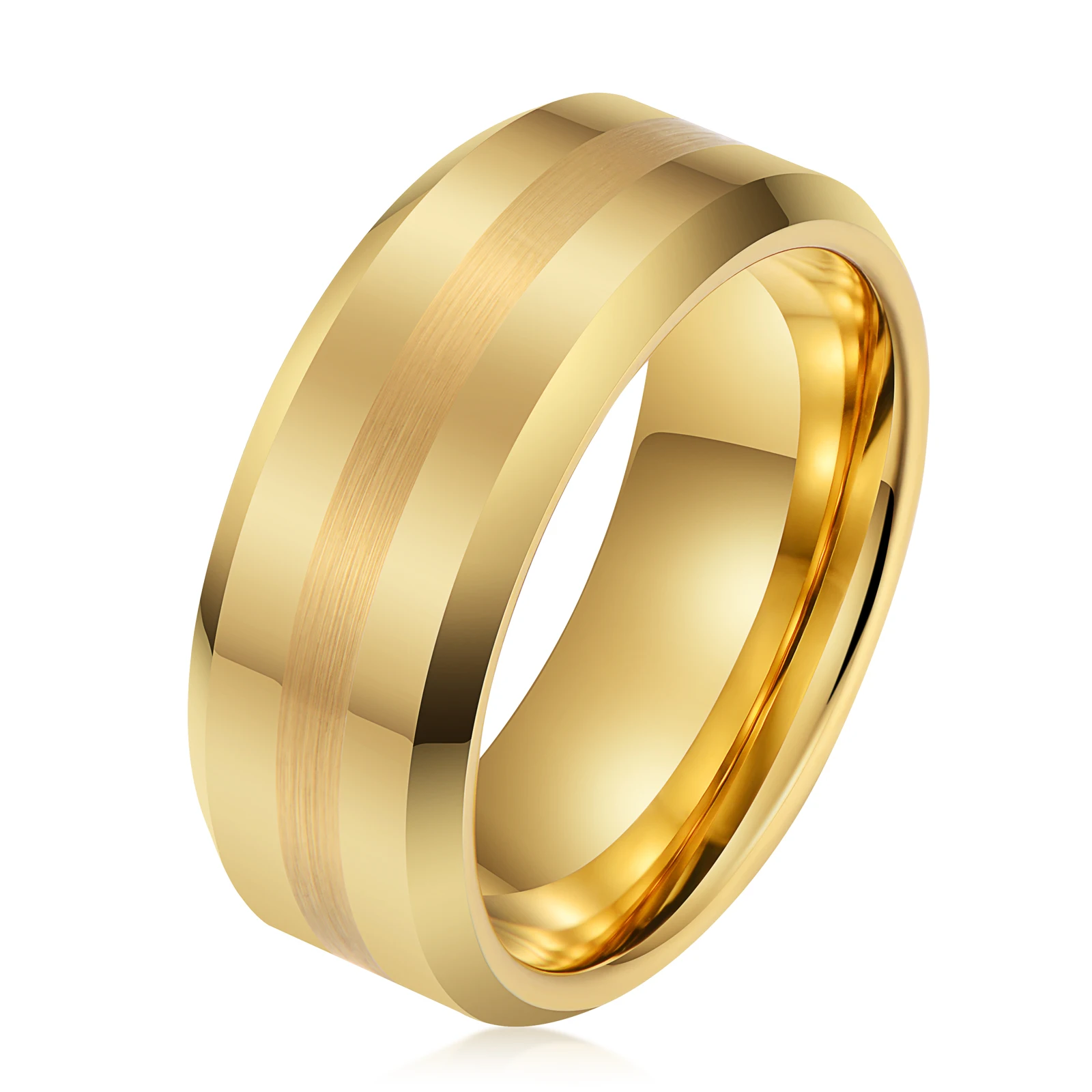 

In Stock Tungsten Couples Engagement Valentine's Day Wedding Rings for Men Gold Rings Set Tungsten Carbide Rings