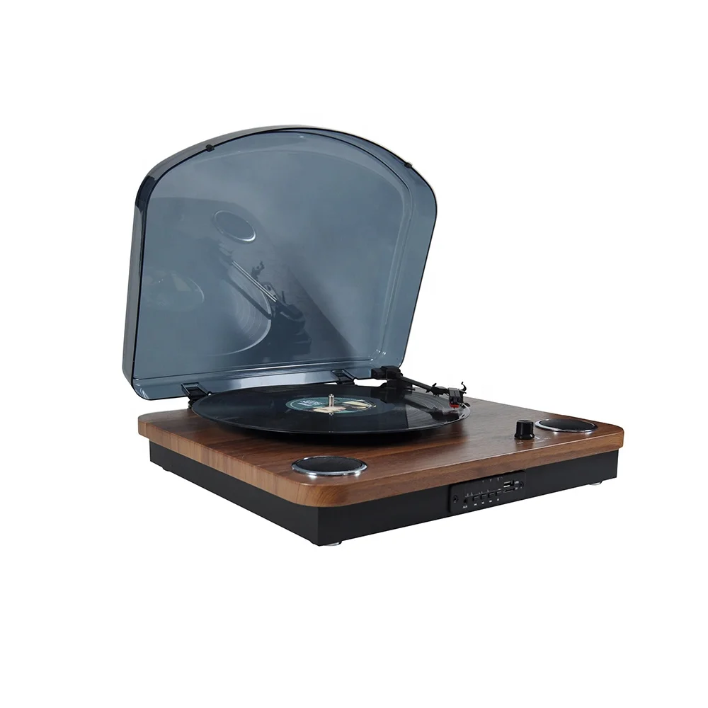 

Retro wooden usb tf bluetooth wireless turntable vinyl recoard player