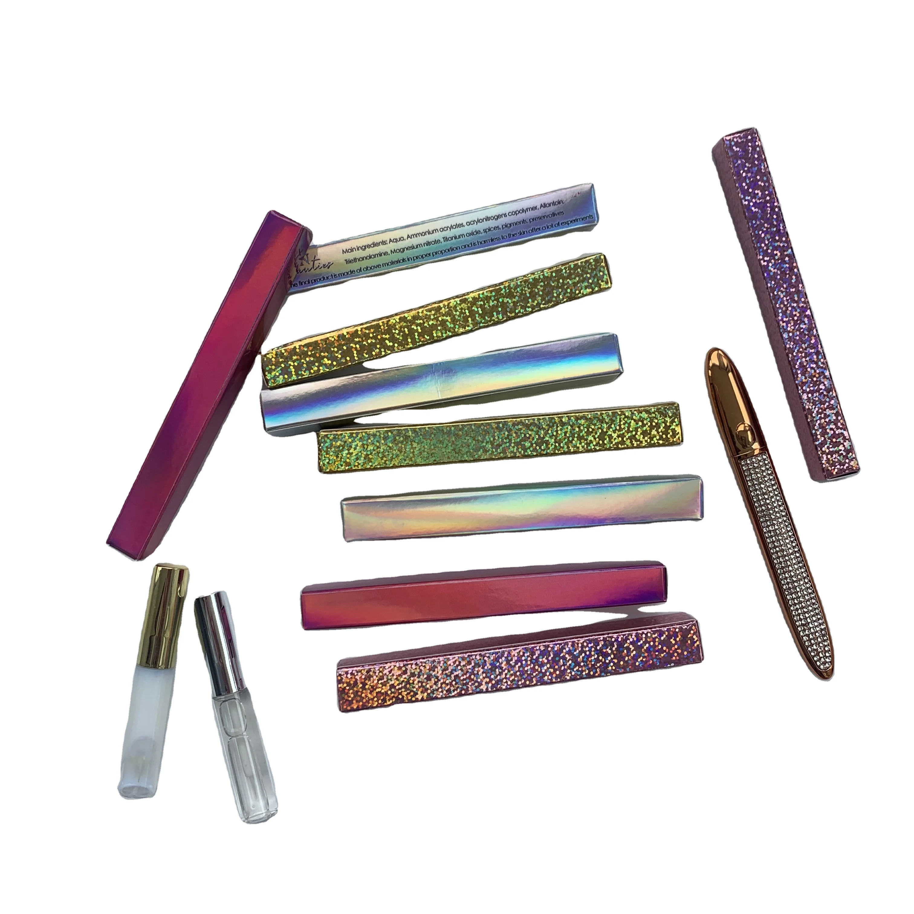 

Wholesale small eyeliner paper box customize glue adhesive magic Glue eyeliner pen logo print gift packaging box
