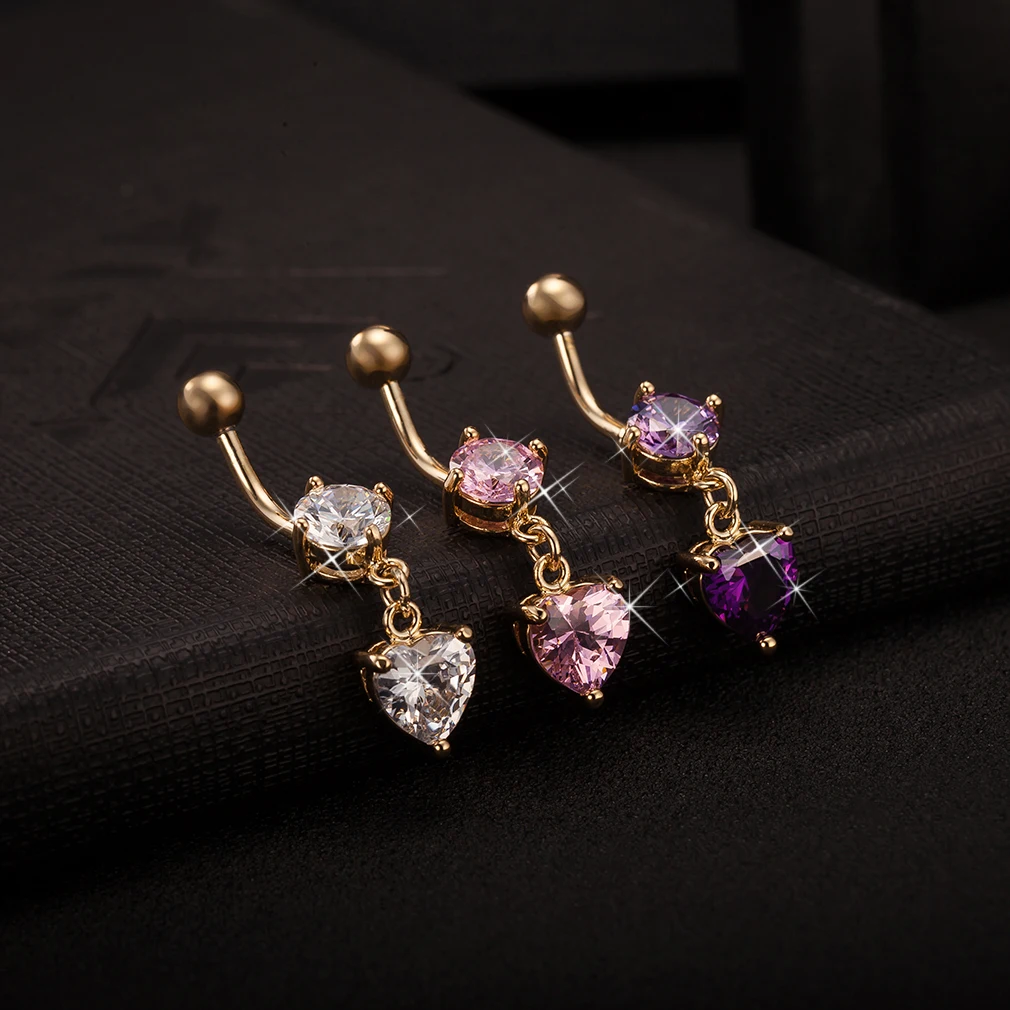 

Exquisite Sexy Stainless Steel Zircon Belly Button Ring Body Piercing Jewelry