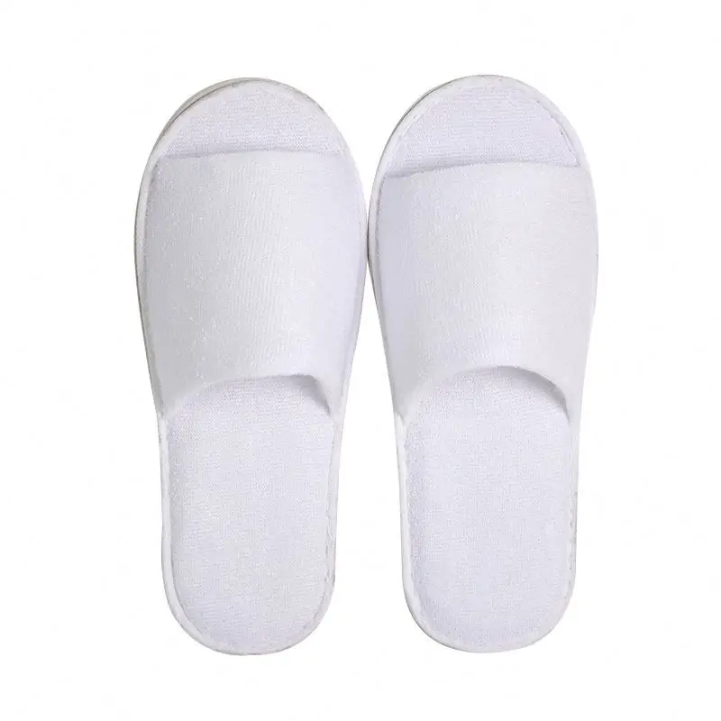 

CY Custom Logo Comfortable Hotel Slippers white slippers hotel, As shown