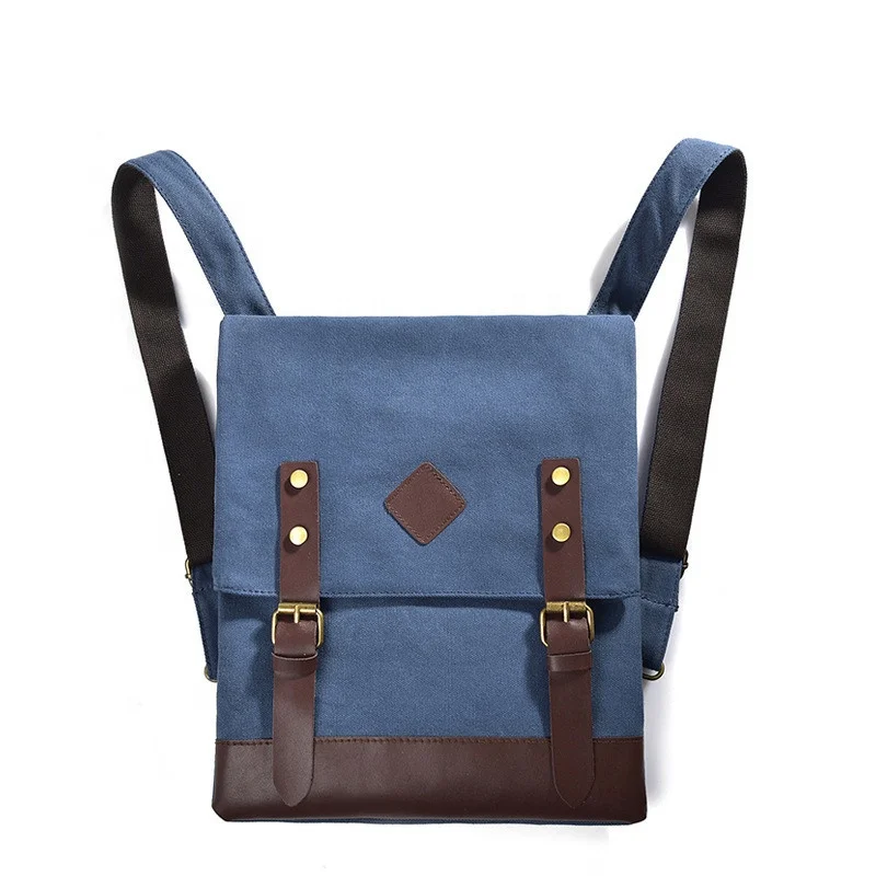 

Mens Outdoor Slim Laptop School Bagpack Vintage Canvas Bag Backpack, Khaki, blue, black