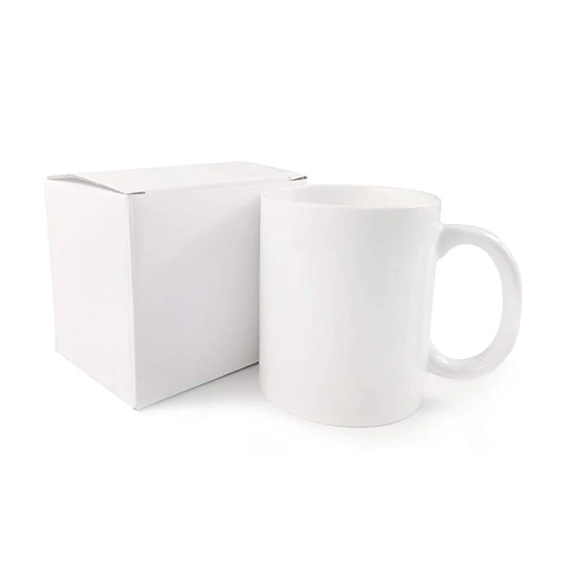 

Wholesale Porcelain Plain White Gift Coffee Cups, Printed Logo Custom Sublimation Blank Ceramic Mugs with Handle