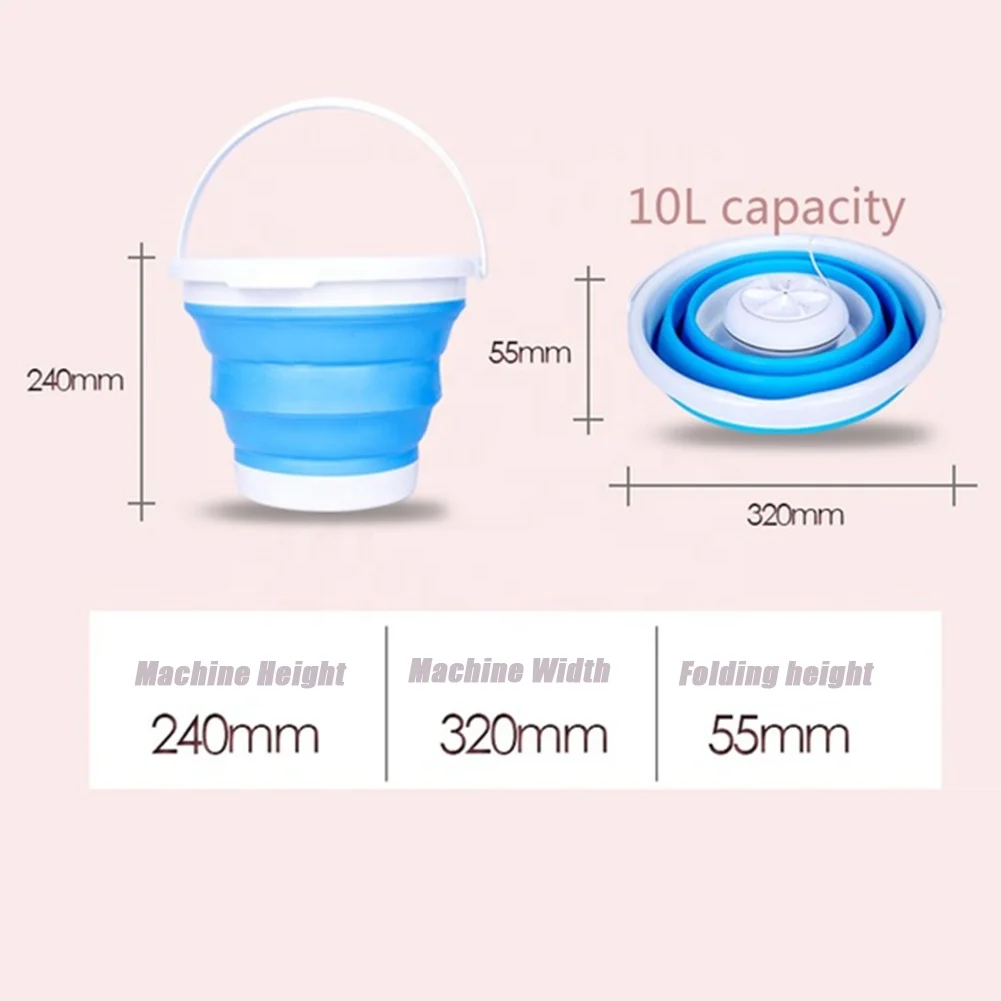 
Folding Laundry Tub Basin Portable Mini Washing Machine Automatic Clothes Washing Bucket 