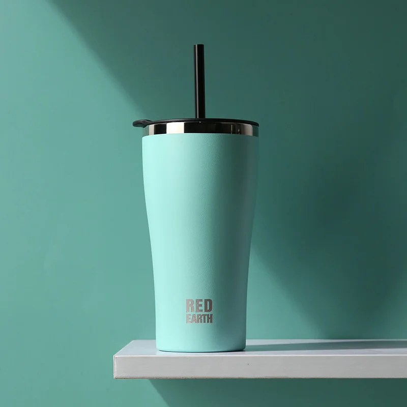 

GiNT Popular Style Factory Direct Double Wall Insulated Water Bottle Thermal Vacuum Tumbler Cup with Straw, Customized colors acceptable
