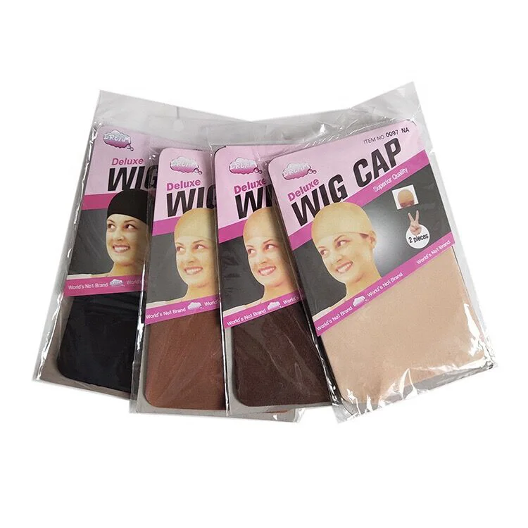 

Wholesale 2 In 1 Pack Snood Nylon Stretch Mesh Ventilation Wig Cap, Wig Caps For Making Wigs, Black, red brown, brown, beige