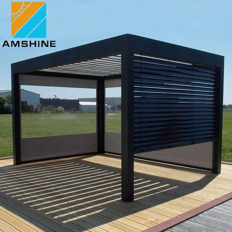 

Aluminum bioclimatic pergola waterproof louver roof outdoor, Customized colors