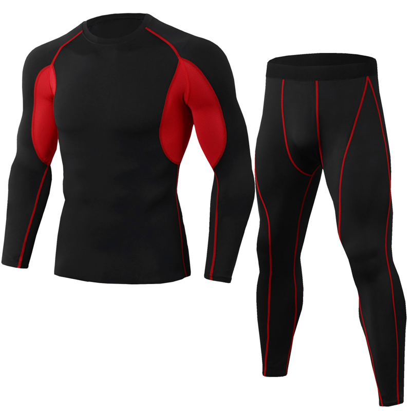 

Plus Size Anti Uv Gym Tight Shirts and Pants Rash Set Athletic For Mens Fitness Apparel Dry Fit