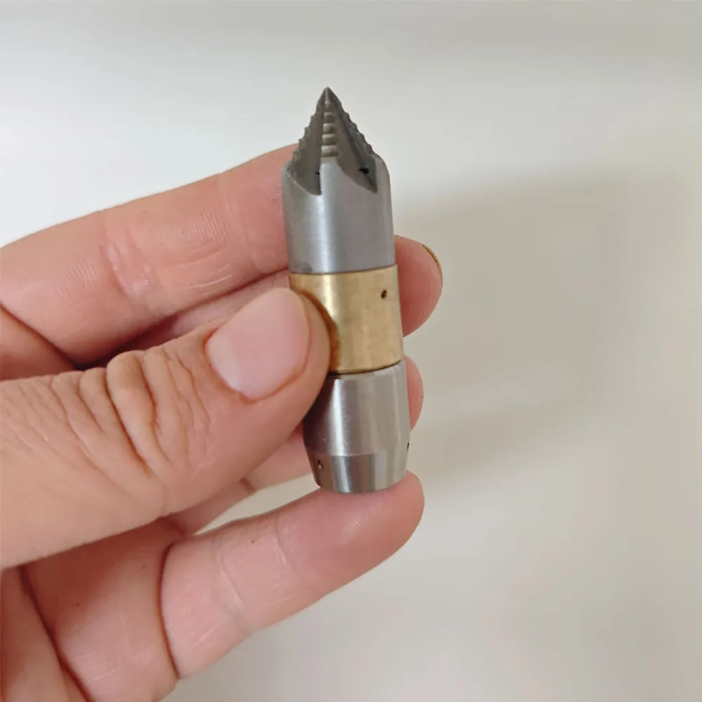 CS Good Quality 1/8 Stainless Steel Roots Cut Nozzle Rotating 30lpm Sewer Pipe Drain Cleaning Nozzle