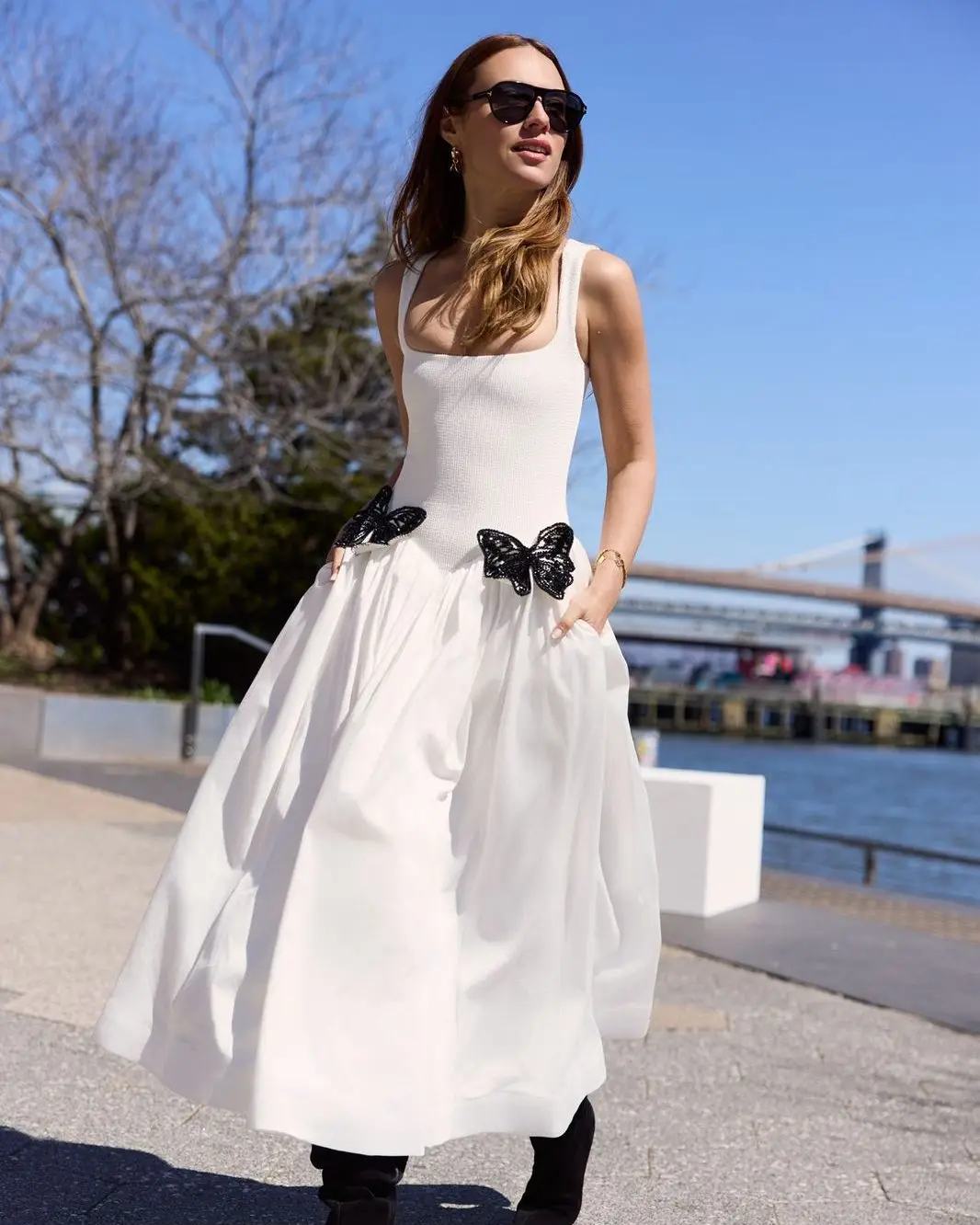 Summer Dress Butterfly Embellishment
