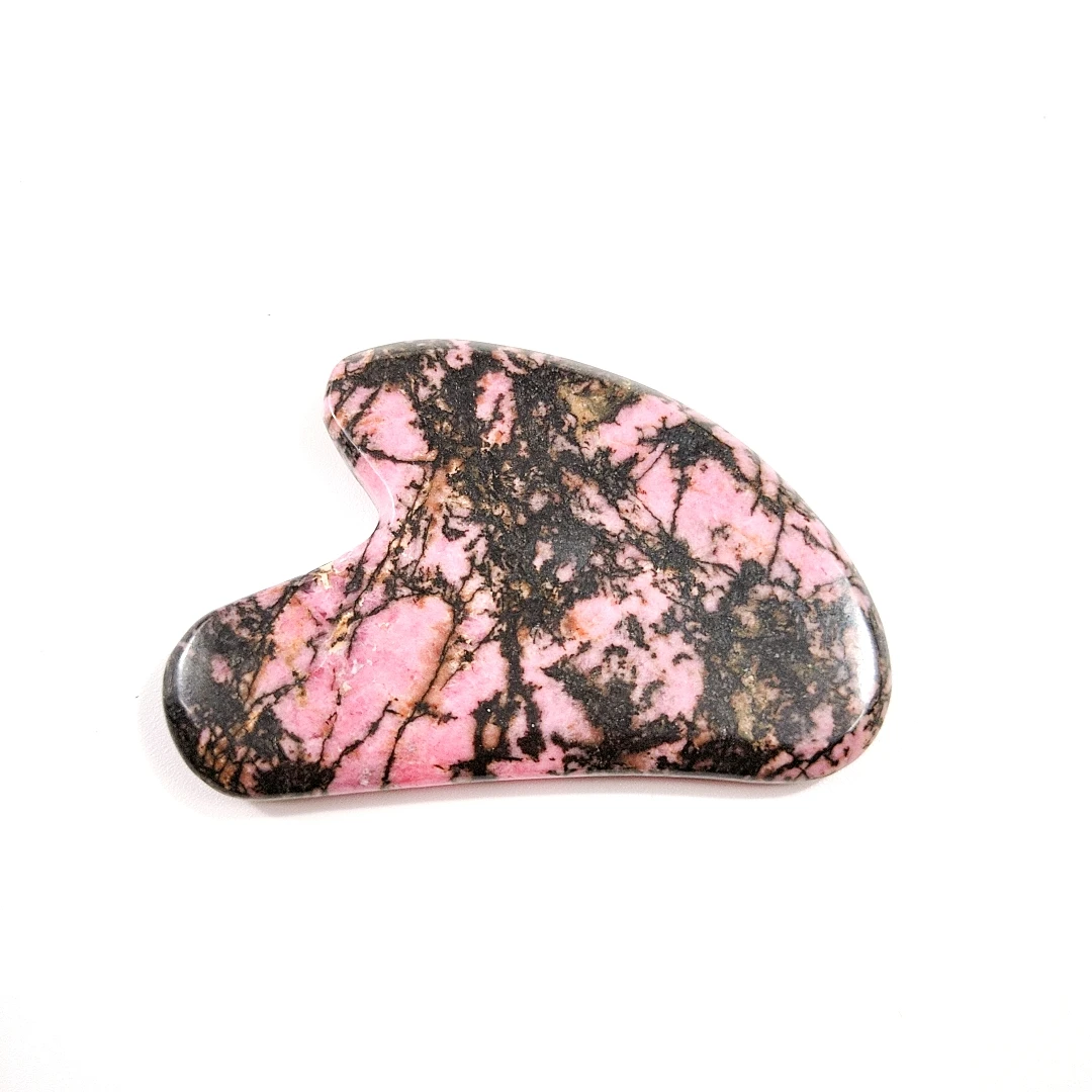 

Online shop gua sha rhodonite jasper massage tool heart guastone