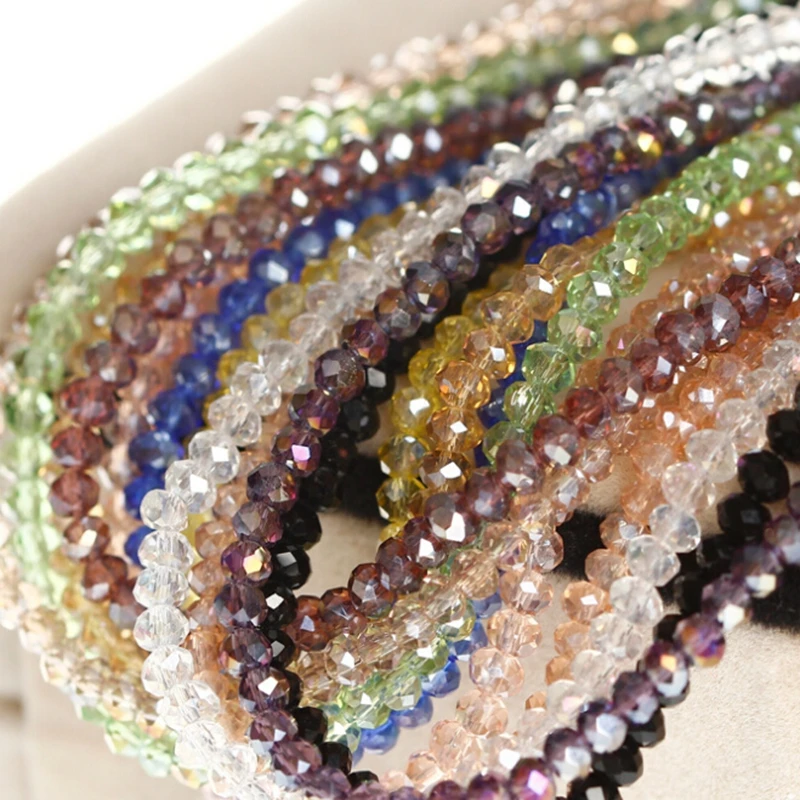 

Colorful Jewelry Glass Roundel Beads Crystal Beads In Bulk, Mutil color