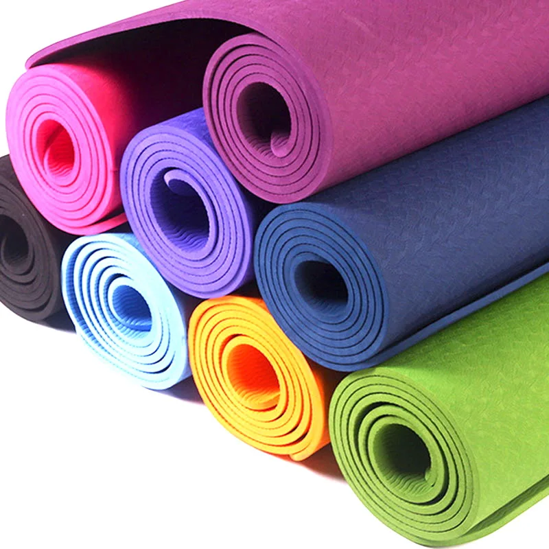 

Single Color 183 80 CM 6 MM TPE Qingdao Waterproof Yoga Mat with Strap Random, Have 8 colors