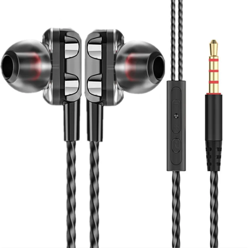 

Original Noise Cancelling Sport Stereo Metal Bass Earphones Wired Headphones with Microphone 3.5mm braided headphones, Black,white