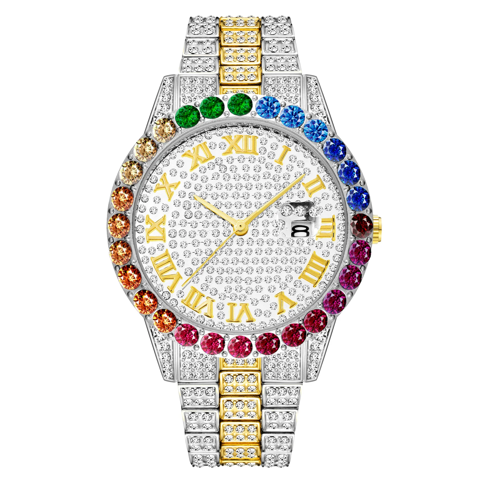 

Dropshipping Hot Sale Women and men Dial color diamond Fashion quartz Wrist Luxury Watches, 5colors