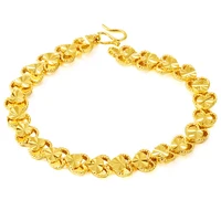 

Plated Vietnam Sand Gold Bracelets Fashion Simple Heart Shaped Beads Chain Bracelets Jewelry for Women