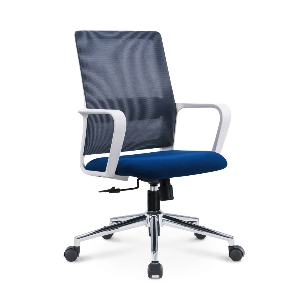 

Office space solution fabric chair swivel staff mesh office chair medium back white modern chair