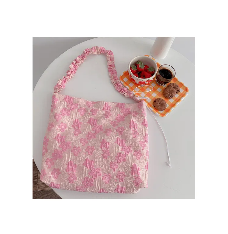 

Summer 2021 Custom Frill Ladies Single Shoulder Bag Cute Daily Crossbody handbag Wholesale, Pink
