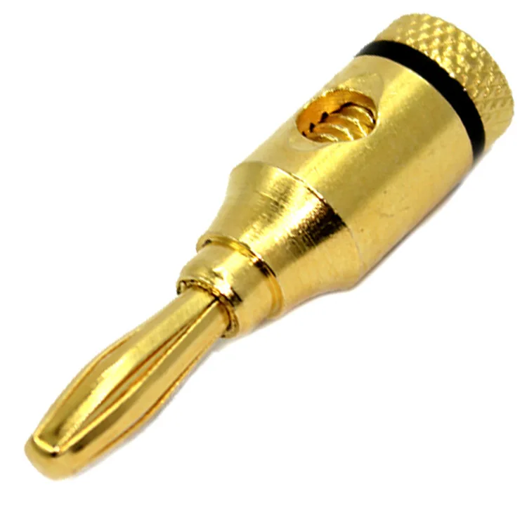 

100pcs/set Copper 4MM Banana Male Plug Gold Plated Soldering Speaker Plug Audio Loudspeaker Amplifier Cable Wire Connector