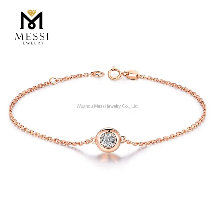 

Messi Jewelry 14k rose gold 0.5ct DEF VVS moissanite bracelet for women