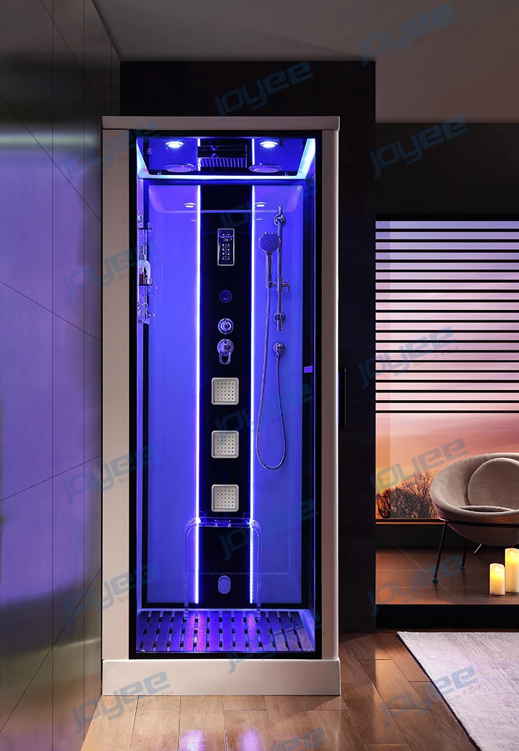 Joyee Whirlpool Bath Indoor Steam Shower Room 2 Person Luxury Tempered