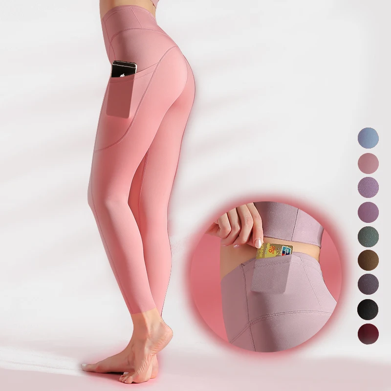 

In Stock Wholesale Multi Colors Breathable 6 Pockets Women Gym Leggings With Pocket, Accept customers color