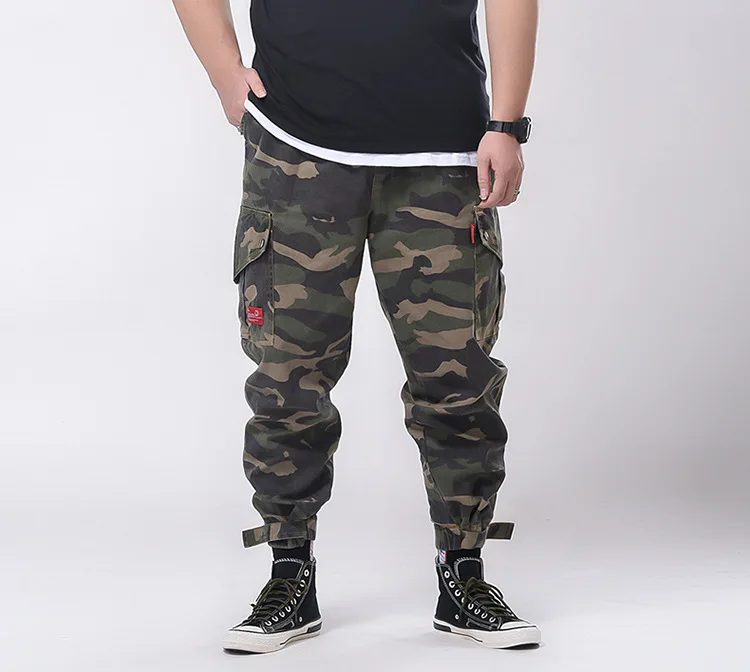 

Streetwear Casual Pants Men Side-pockets Cotton Camouflage Man jeans designer cargo trousers, Camo print
