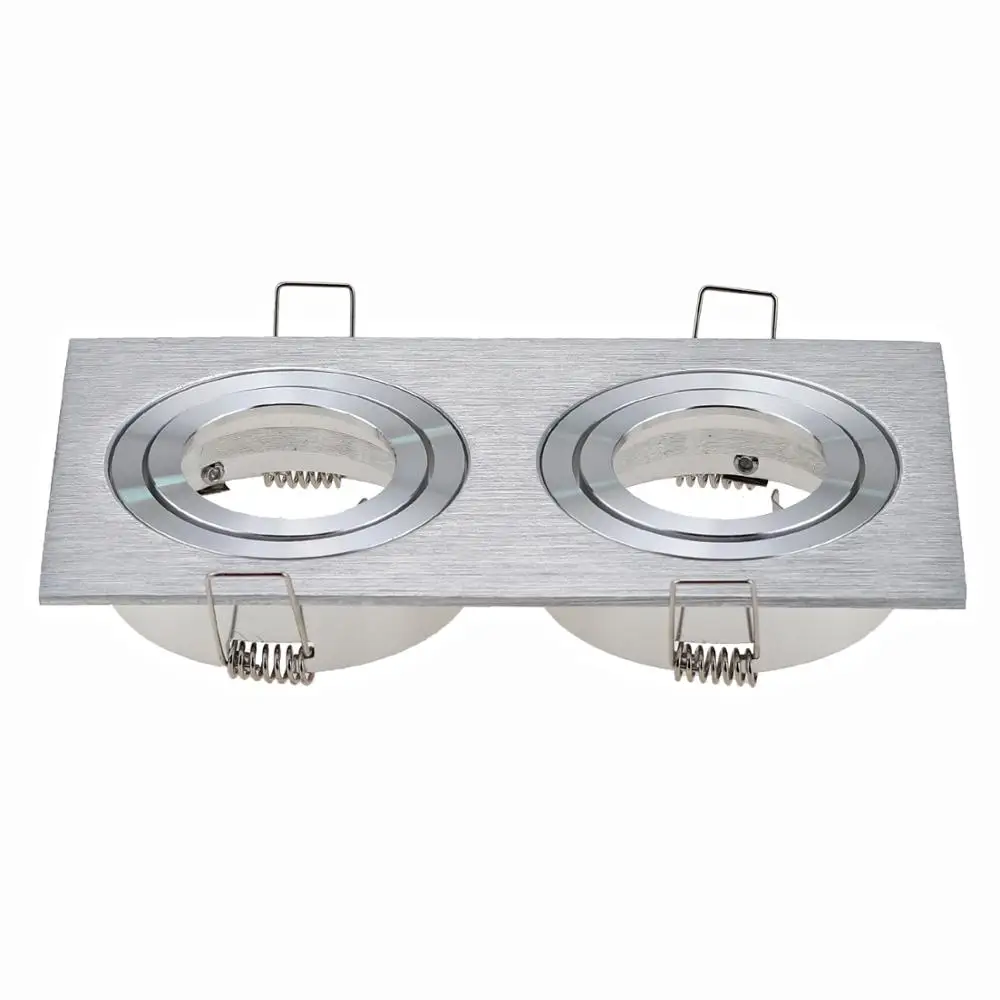 
New Arrival Double Head GU10 Ring Spotlight Recessed Led Downlgiht Casing Mr16 Spot Light Holder Frame 