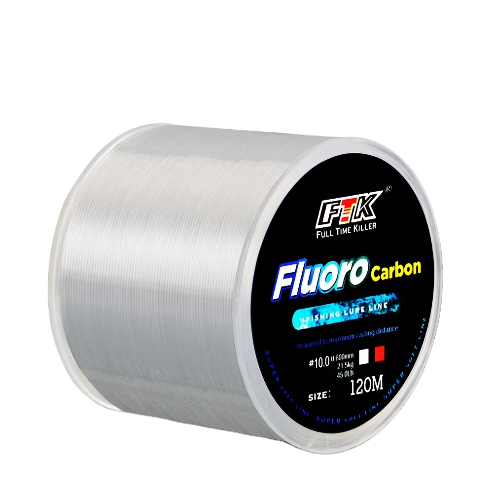 

FTK 120m Fishing Line 0.2mm-0.6mm 7.15LB-45LB Fluorocarbon Coating Treatment Process Carbon Surface Nylon