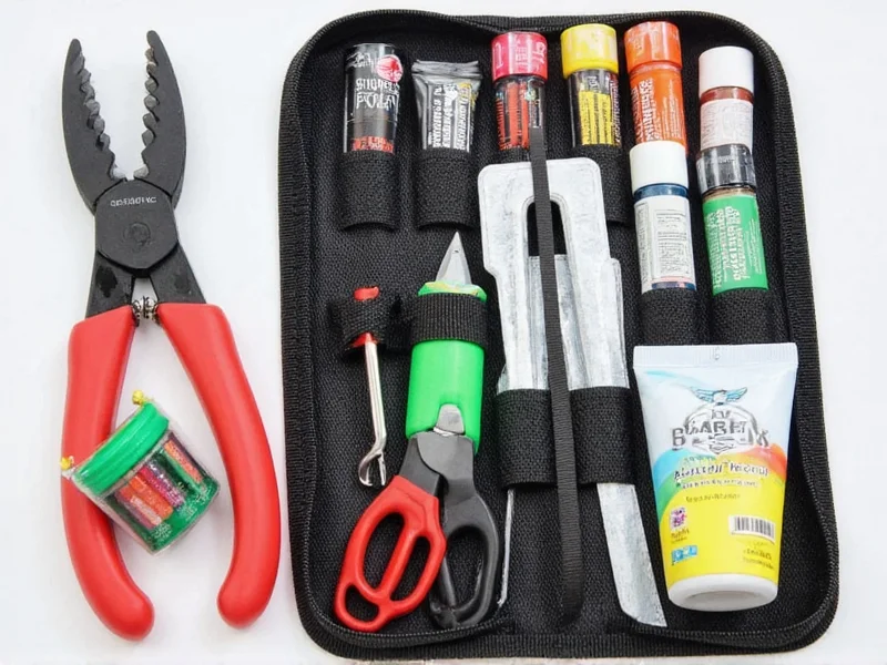 Essential DIY toolkit with pliers and paint
