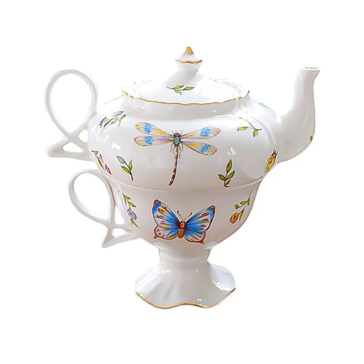 

Amazon Hot selling Royal Porcelain Teapot And Cup Set Vintage Coffee Tea Cup Set With Tea Pot