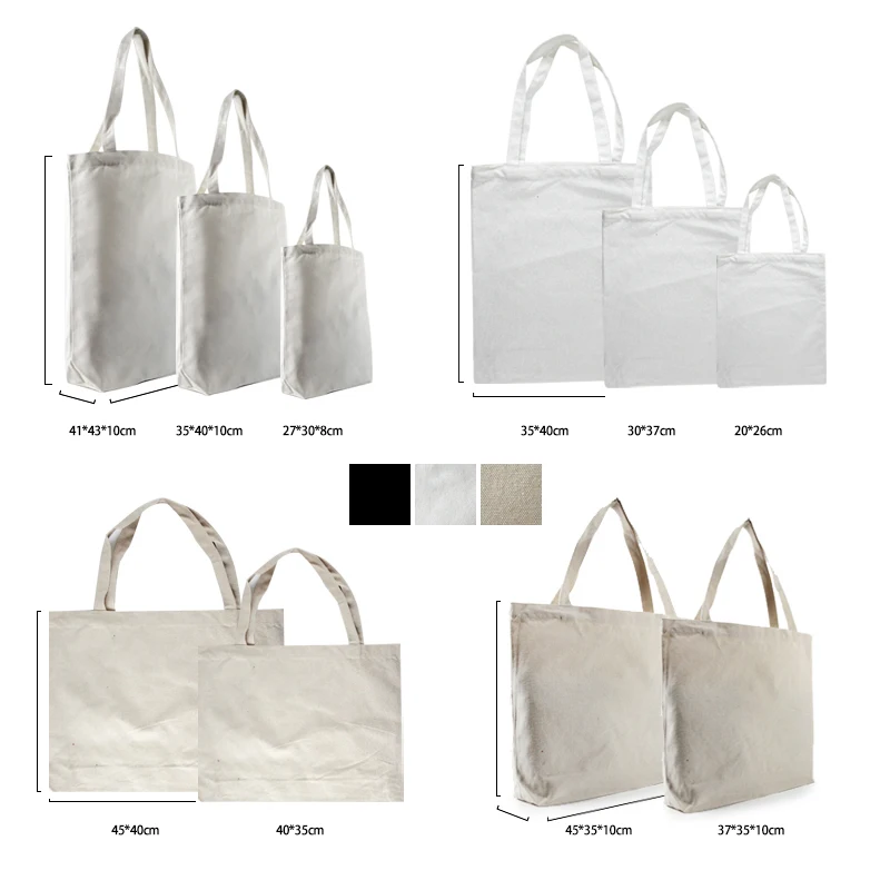 

Dropshipping Wholesale Promotion Stock Eco-Friendly Fashion Women Casual Shopping Cotton Canvas Tote Bag, Black/white/ivory