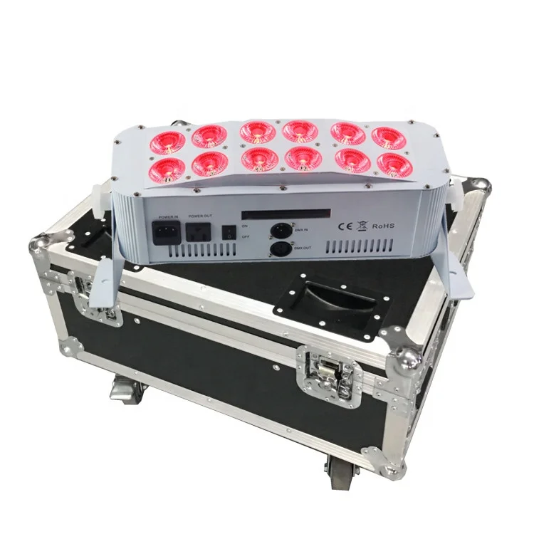 

New smart dj Phone APP( WIFI) control battery powered 12x18W RGBWA UV wireless led uplight