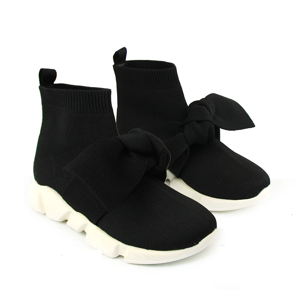 

Custom Girls Kids Children Boots Elastic Knitted Casual Shoes, Picture shows