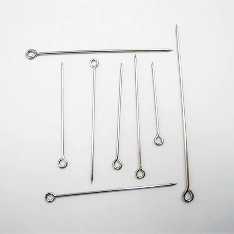 

30mm 50mm Stainless Steel Sharp Eye pin Silver Color Loop Eye Brooch Lapel Pins
