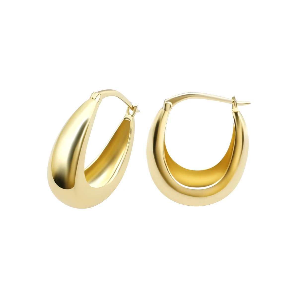 

Fashion Chunky Hoops Real Gold Earrings 9K 14K Jewelry Punk Gold Huggies Solid 9K Gold Hoop Earrings