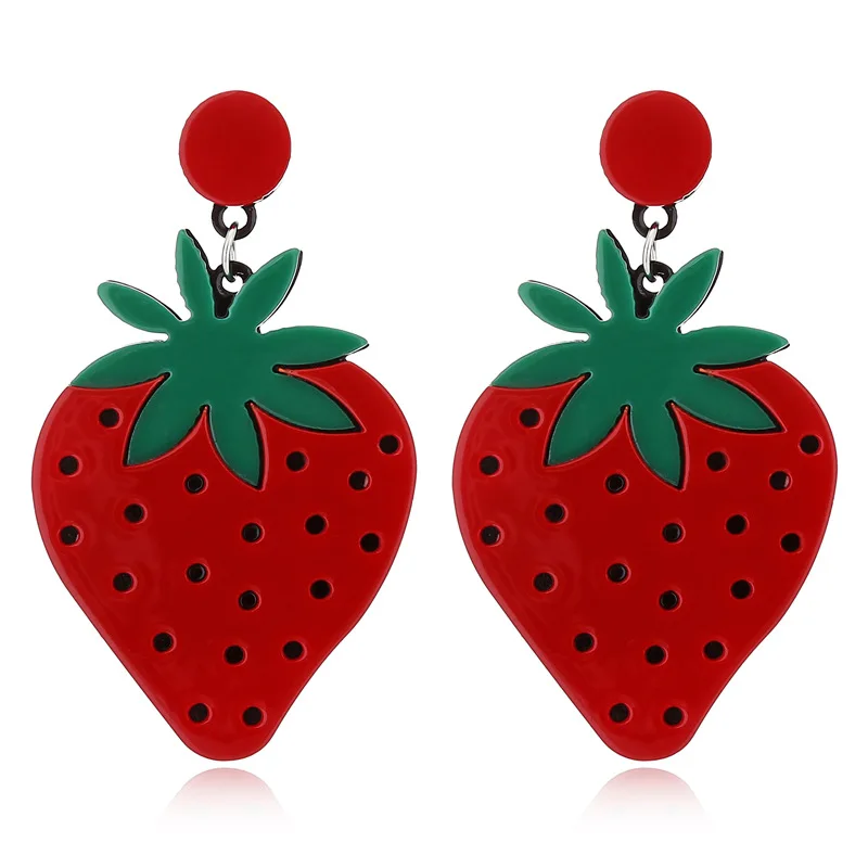 

Fashion earring designs acrylic statement fruits acetate earrings for women