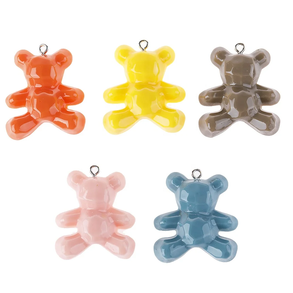 

Wholesale DIY Color Resin Lovely Bear Flat Back Charms Pendant Hand-Made Bear Bracelet Necklace Jewelry Making Accessories, Picture