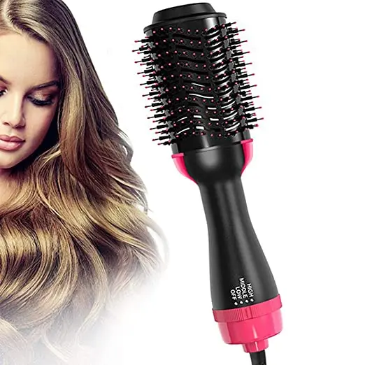 

One step hair dryer And Volumizer Hot Air Brush, Black, Packaging May Vary, Red+black+green