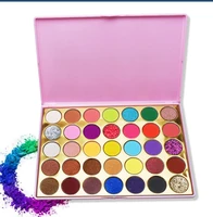 

2019 Makeup High Pigment Private Label 35 Color Matte Shimmer Glitter Eye Shadow Pigment Palette