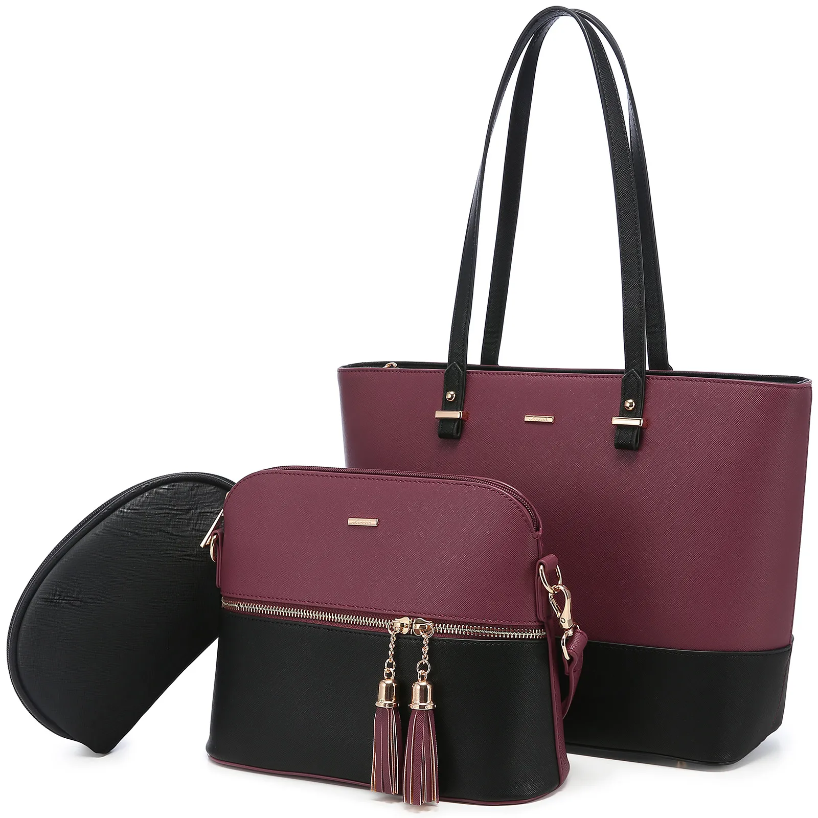 LOVEVOOK PU Leather Tote Bag Hot Sale Purse 3 PCS Handbags Set Tote Ladies Luxury Handbags for Women Hand Bags