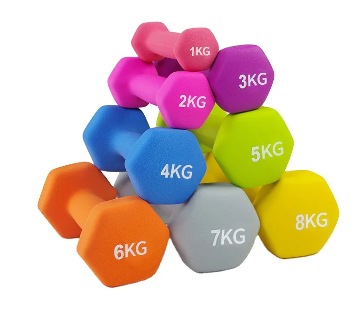 

Gym Fitness Body Building Weight Lifting Women Vinyl Dumbbells 1/2/3/4/5/6/7/8/10KGS, Color