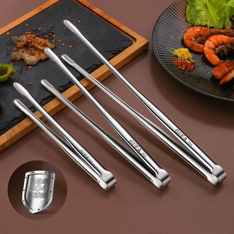 

grill tongs Meat cooking utensils For BBQ Baking Silver Kitchen Accessories Camping Supplies Free Shipping Item Barbecue Clip