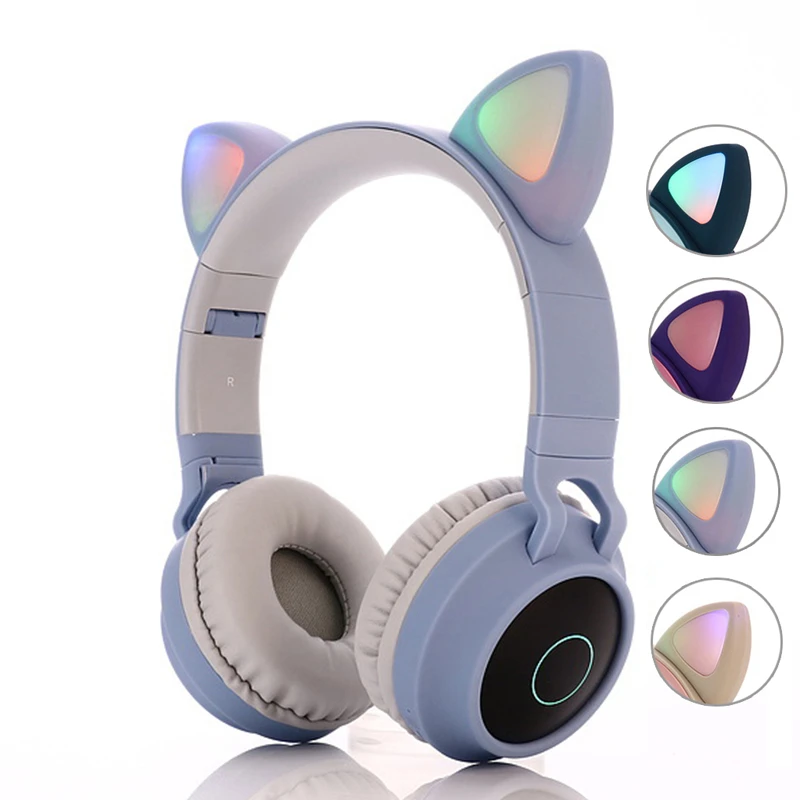 

4k vr headset mobile headphones earphone amazon best-selling headphone over-ear stereo blue tooth earbud cat ear headphones, White/red/blue/green/black